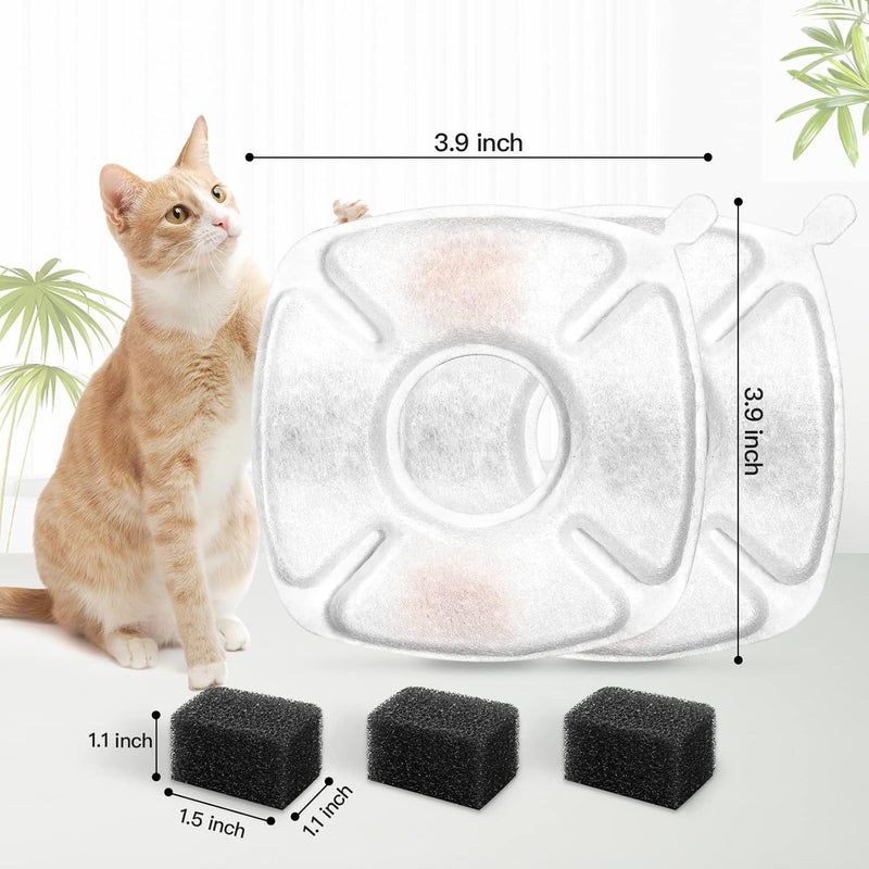 Porens 20 Pcs Cat Water Fountain Replacement Filters-10 Pack Water Fountain Filters 10 Pack Pre-Filter Sponges, pet fountain replacement filters Fit for 95oz/2.8L Cat Pet Fountain - Image 3